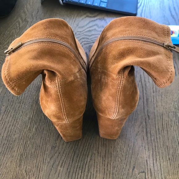 Isla Brown Suede Slim Ankle Bootie - Picture 2 of 3